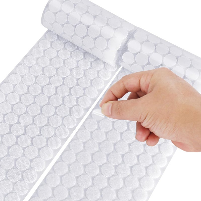 JEVONI Self Adhesive Dots - 0.59" Diameter Waterproof Sticky Back Hook Dot Loop Dot for School, Office, Home, Mounting Arts & Crafts (1000, White-0.59') - Image 1